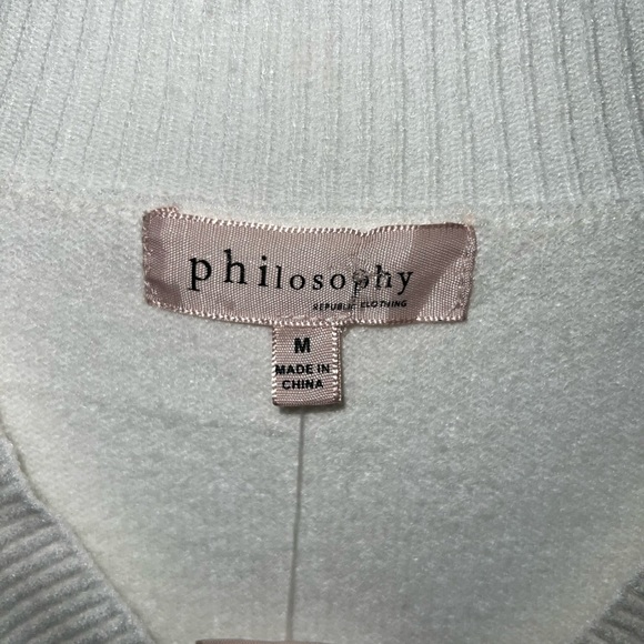 Philosophy Sweater Women’s Medium White Soft Viscose Blend Long Sleeve NWT - Picture 3 of 15